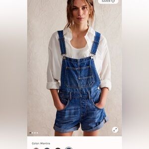 We The Ziggy shortalls Free People Blue Denim Overalls